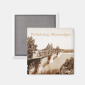 ビックスバーグMSリバーブリッジセピア銅トーン マグネット (正面/裏面)