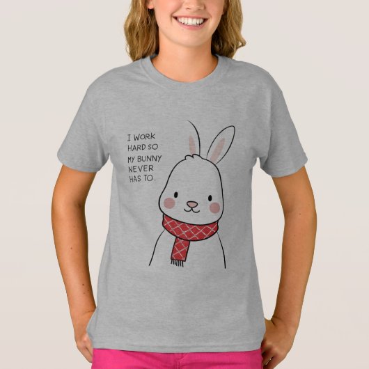ビックバニーTシャツ – Cute Bunny Reaction with Tシャツ (正面)