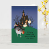 ビックバード&ハウスでトリックまたは幽霊のよく出る治療 カード (黄色い花)