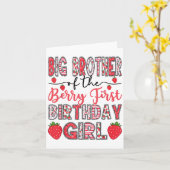 ビックブラザーオブザベリーファースト誕生日ガールストロー カード (黄色い花)