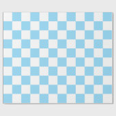 ビックベビーブルーと白市松模様に色 ラッピングペーパー (フラット)