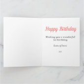 ビックペンギン幸せ1th誕生日ピンクカード カード (内部)