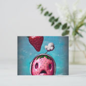 ビックリしたイチゴ ポストカード (スタンド正面)