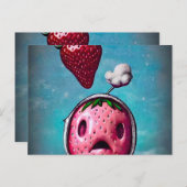 ビックリしたイチゴ ポストカード (正面/裏面)