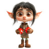 ビックリングガールクリスマス小妖精や小人セラミックオーナメント セラミックオーナメント