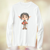 ビックリングガールクリスマス小妖精や小人メンズティー Tシャツ
