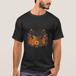 ビックリ読ング幽霊ズブックコージー秋パンプキンデ Tシャツ