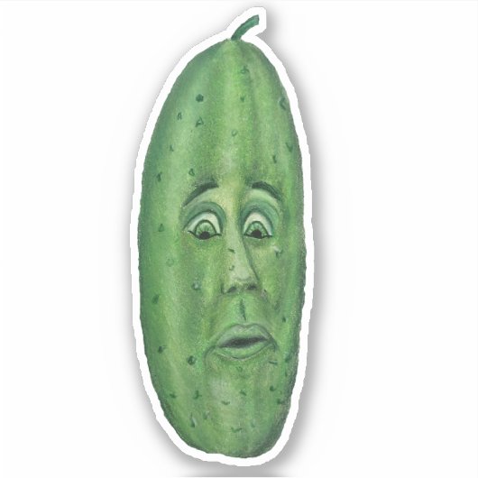 ビッグおもしろいグリーンピックウィズ顔 シール (正面)