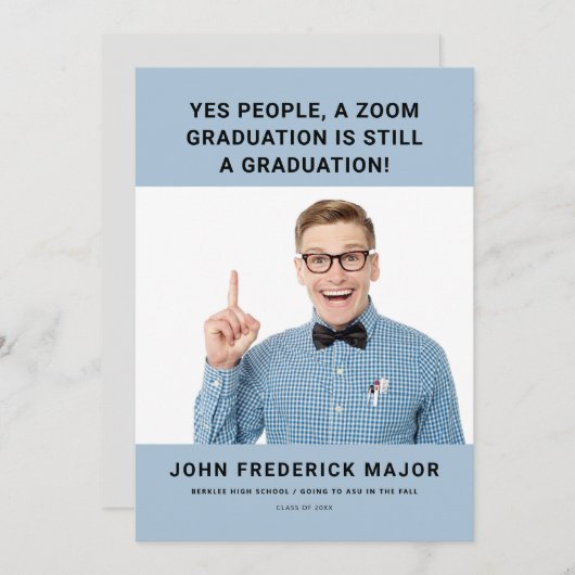 ビッグおもしろいセリフ卒業招待状 案内状 (正面/裏面)