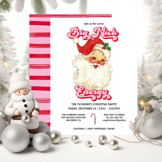 ビッグおもしろいニックエナジークリスマスパーティー 招待状