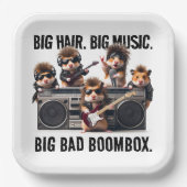 ビッグおもしろいヘアミュージックボームボックスハムスタースーパーグループ ペーパープレート (正面)