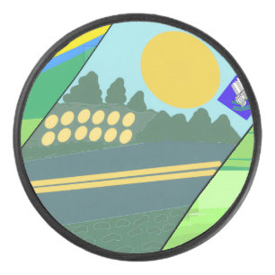 ビッグおもしろい・エッグが道路を横断 アイスホッケーパック