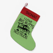 ビッグお尻とタコトラックが大好き スモールクリスマスストッキング (正面 (吊り時))