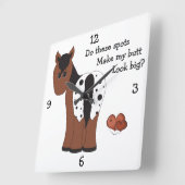 ビッグお尻ピーホースの壁時計 スクエア壁時計 (傾斜)