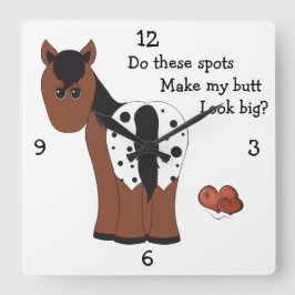 ビッグお尻ピーホースの壁時計 スクエア壁時計