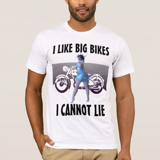 ビッグお尻BGバイクバイクもしくは自転車に乗る人Tシャツ Tシャツ (正面)