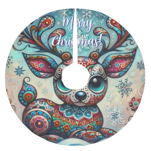 ビッグお洒落アイズクリスマストナカイ季節 ブラッシュドポリエステルツリースカート (正面)