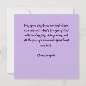 ビッグお洒落アイレトロディーバキャット誕生日カード (裏面)