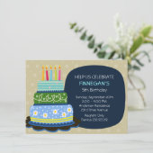 ビッグお誕生日ケーキの誕生日少年 招待状 (スタンド正面)