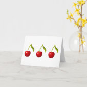 ビッグさくらんぼ空白のノート カード (黄色い花)