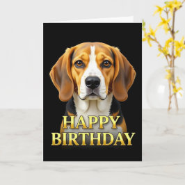 ビッグでインパクトのあるビーグル特写の誕生日カード カード