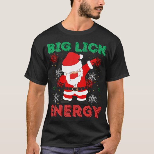 ビッグなめエナジーサンタダブ醜いクリスマスセーター Tシャツ (正面)