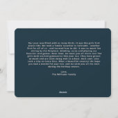 ビッグはっきりしたおもしろいネイビーブルースクリプトホメリーリデイ シーズンカード (裏面)