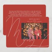 ビッグはっきりしたおもしろいレッドオレンジスクリプトホリメリーデイ シーズンカード (正面/裏面)