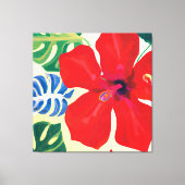 ビッグはっきりしたとレッドのハイ絵画ビスカス キャンバスプリント (正面)