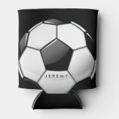 ビッグはっきりしたサッカーボール名前をカスタムする 缶クーラー (正面)