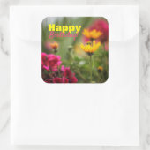 ビッグはっきりしたハッピーバースデーシール スクエアシール (バッグ)