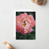 ビッグはっきりしたピンク牡丹 ノートカード (正面/裏面インサイチュ)
