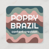 ビッグはっきりしたレトロ湾曲ウェーストライプブティール（緑がかった色） スクエア名刺 (正面)