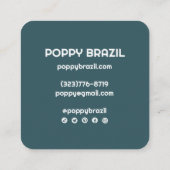 ビッグはっきりしたレトロ湾曲ウェーストライプブティール（緑がかった色） スクエア名刺 (裏面)