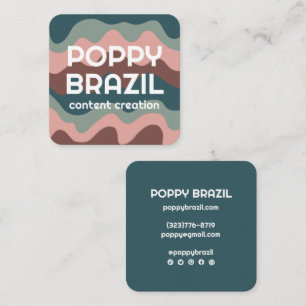 ビッグはっきりしたレトロ湾曲ウェーストライプブティール（緑がかった色） スクエア名刺