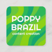 ビッグはっきりしたレトロ湾曲ウェーストライプブ明るい スクエア名刺 (正面)