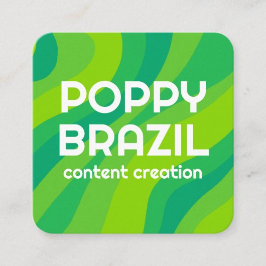 ビッグはっきりしたレトロ湾曲ウェーストライプブ明るい スクエア名刺 (正面)