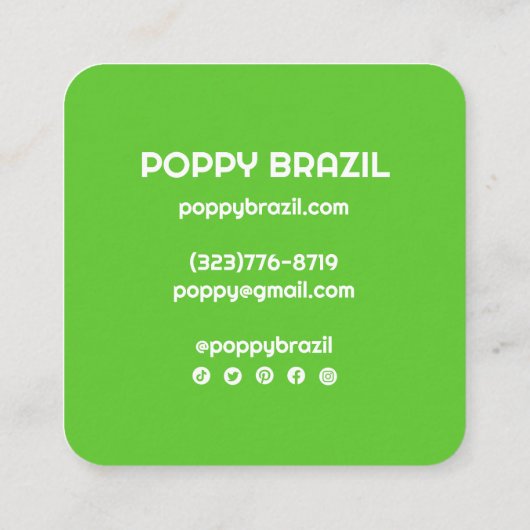 ビッグはっきりしたレトロ湾曲ウェーストライプブ明るい スクエア名刺 (裏面)