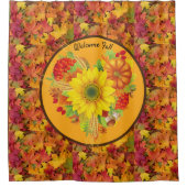 ビッグはっきりした紅葉秋のメープル葉の風景 シャワーカーテン (正面)