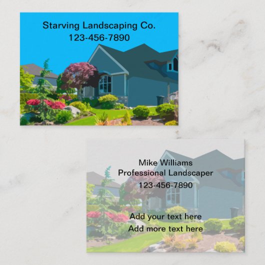 ビッグはっきりした造園サービス名刺 名刺 (正面/裏面)