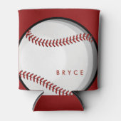 ビッグはっきりした野球名前をカスタムするレッド 缶クーラー (正面)