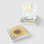 ビッグひまわりフラワーアートコースター ストーンコースター (横)
