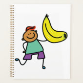 ビッグよくはしゃぐイエローバナナを持つ子供 プランナー手帳 (正面)