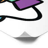 ビッグよくはしゃぐイエローバナナを持つ子供 ポスター (角)