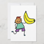 ビッグよくはしゃぐイエローバナナを持つ子供 招待状 (正面)