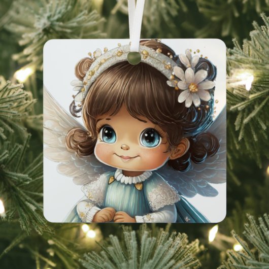 ビッグアイのクリスマスエンジェルをカスタマイズしよう メタルオーナメント (インサイチュ)