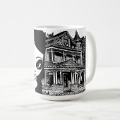 ビッグアイゴシックガールハウス幽霊のよく出るオリジナルアート コーヒーマグカップ (正面右)