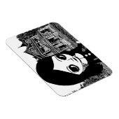 ビッグアイゴシックガールハウス幽霊のよく出るオリジナルアート マグネット (右側)