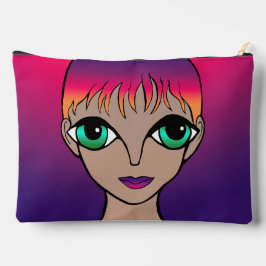 ビッグアイズオレンジ&パープル アクセサリーポーチ