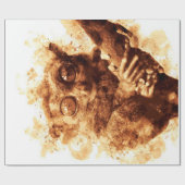 ビッグアイズモンキーコーヒーアート_633c3e6ae98b6de43e0a6dc ラッピングペーパー (フラット)